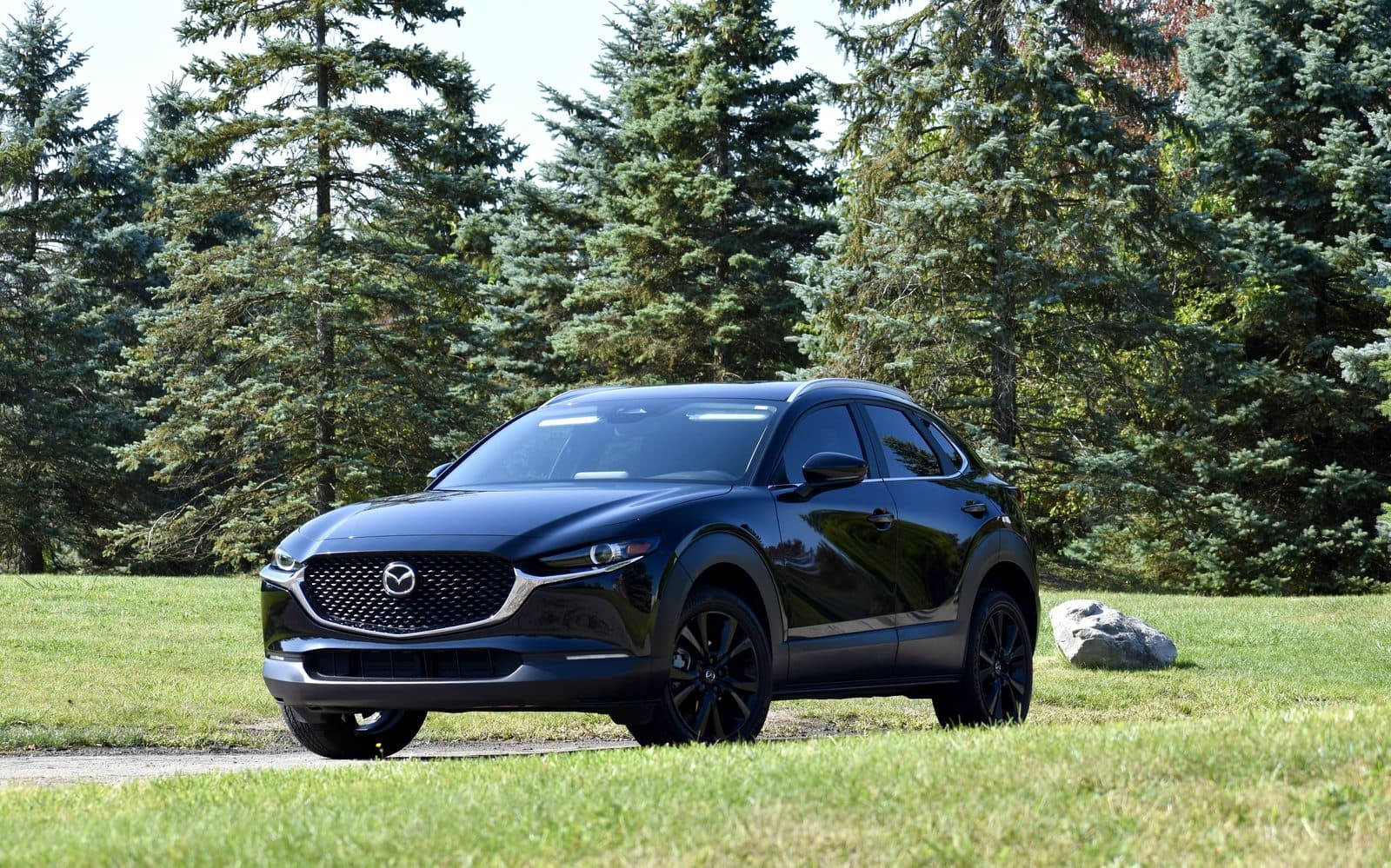 Black Mazda CX-30 crossover rental, Detroit Michigan